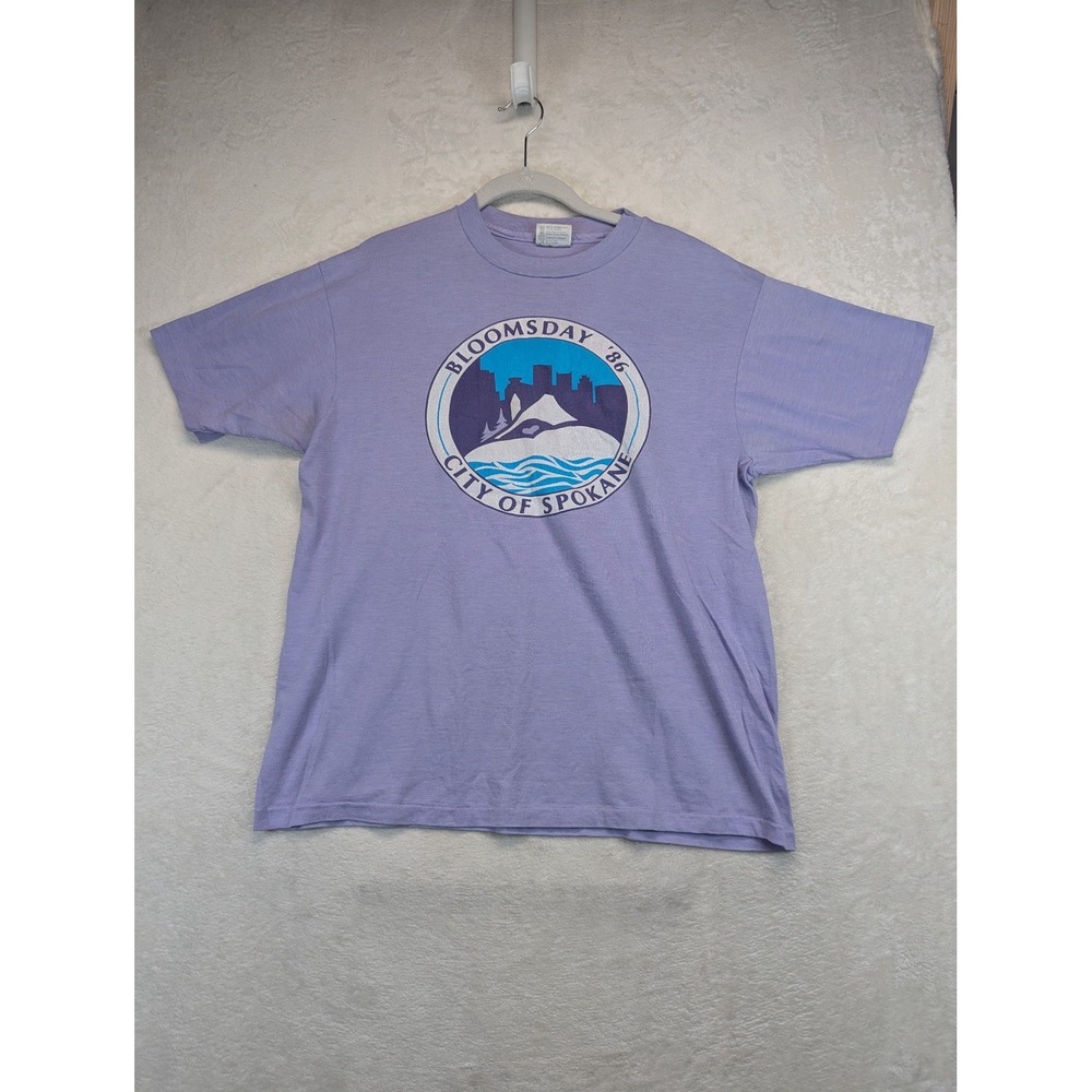 Vintage 1986 Bloomsday T Shirt Spokane Washington Race Hanes USA Mens XL 80s
